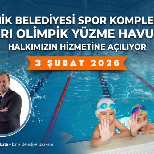 İznik Belediyesi Yarı Olimpik Yüzme Havuzu Kullanıma Açıldı