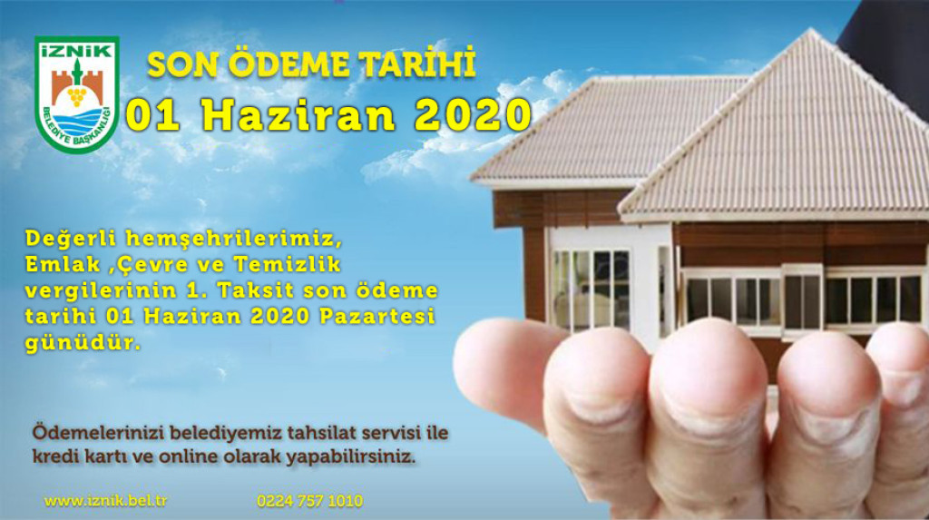 EMLAK VE ÇEVRE TEMİZLİK VERGİSİNDE SON GÜN 1 HAZİRAN